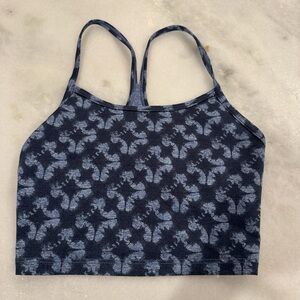 Navy Floral Strappy Crop Top